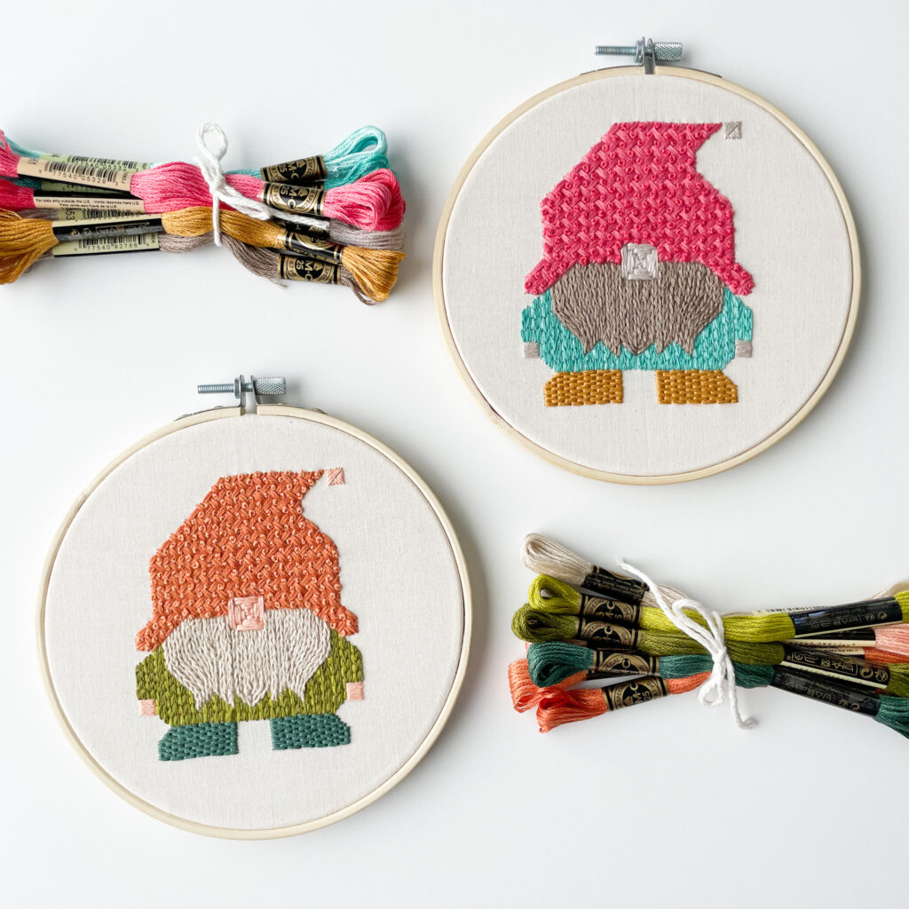 gnomes embroidery